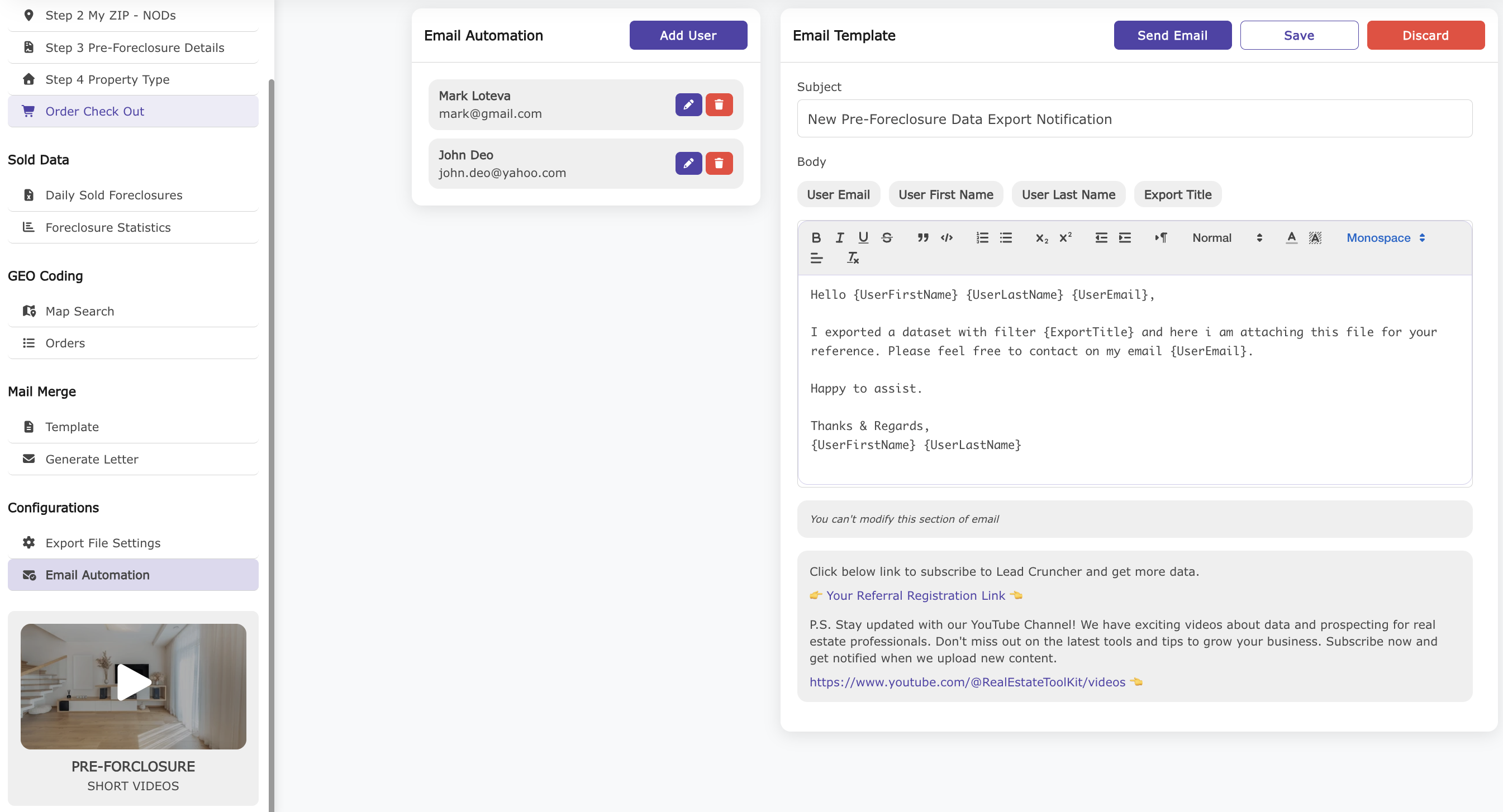 Foreclosure Checkout