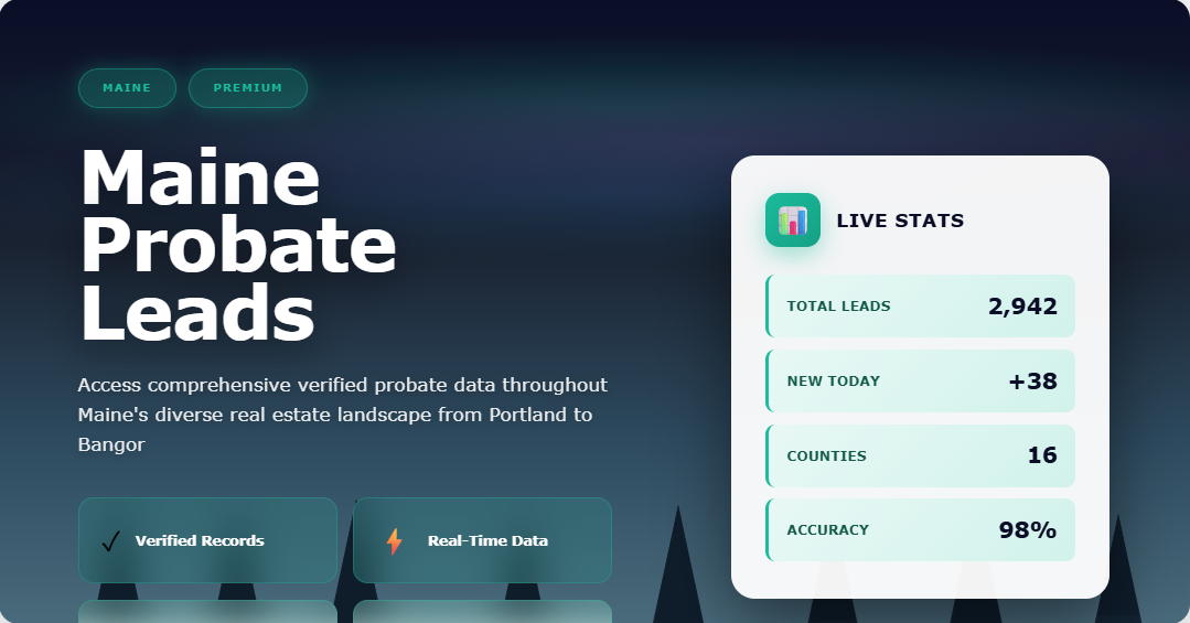 Maine Probate Leads platform