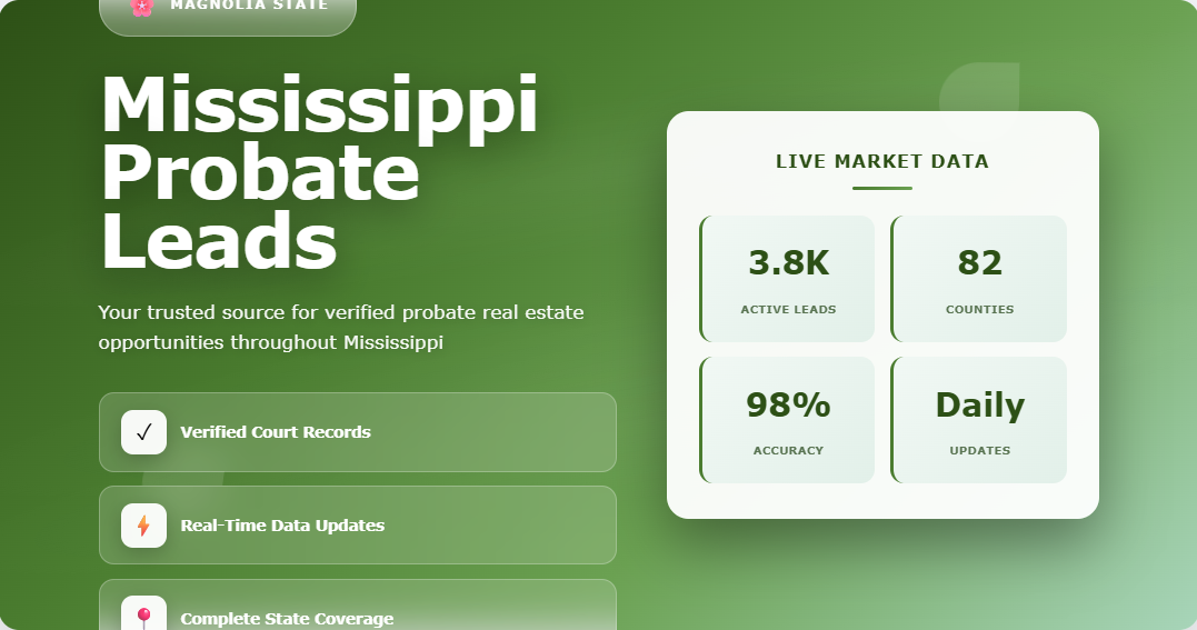 Mississippi probate leads platform