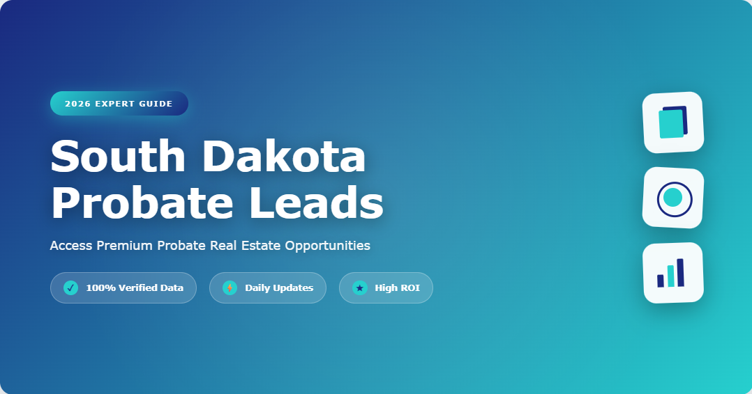 South Dakota probate leads map covering all 66 counties from Sioux Falls to Rapid City