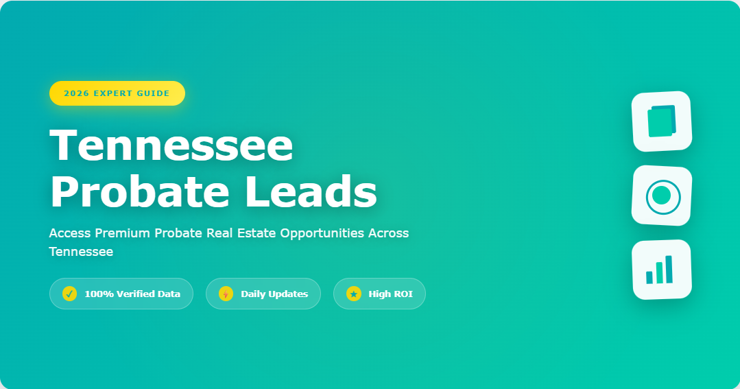 Tennessee probate leads map covering all 95 counties from Nashville to Memphis