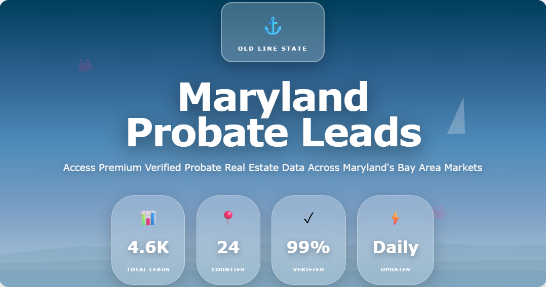 Maryland Probate Leads platform