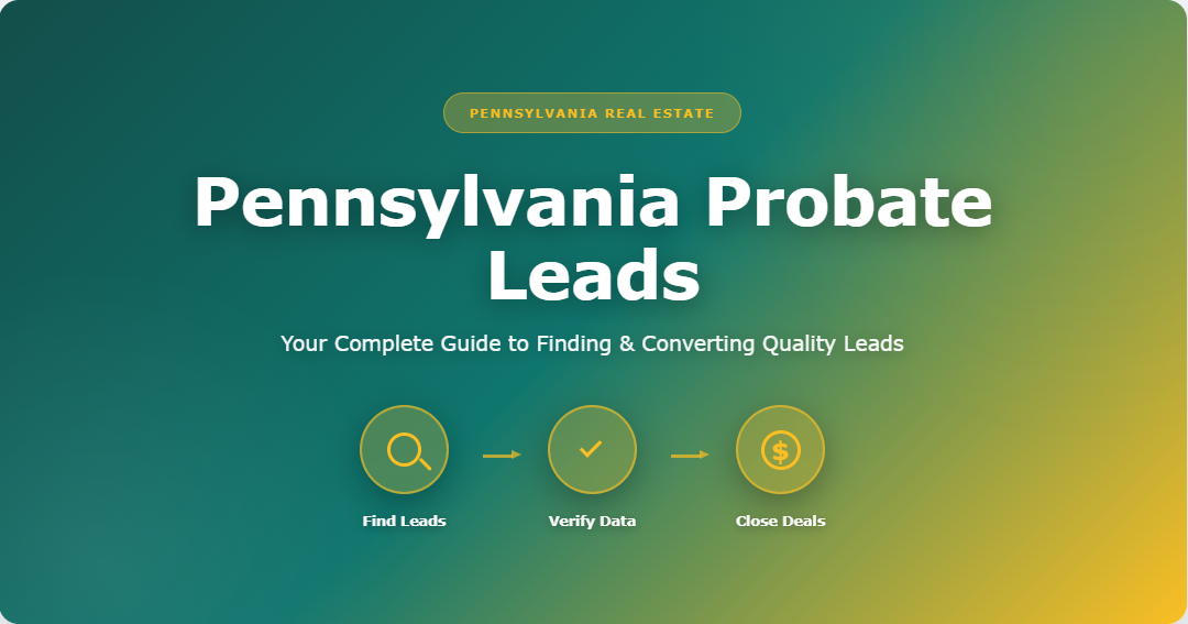 Pennsylvania probate leads dashboard with 67 county coverage