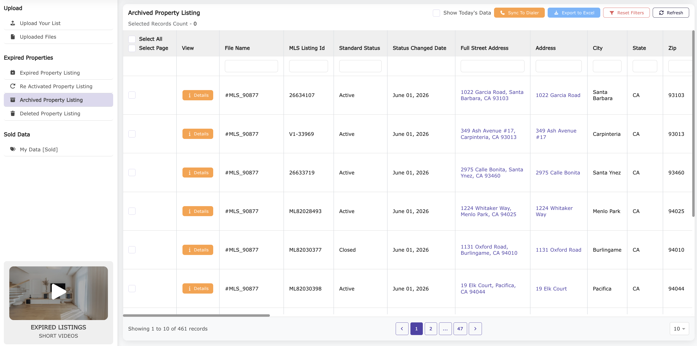 Expired Listings Archived Property Listing